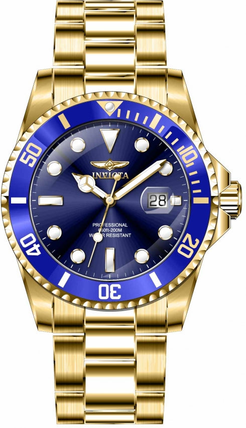 Invicta Pro Diver Japan Quartz Blue Dial Gold Men's Watch 33270 Secondary image