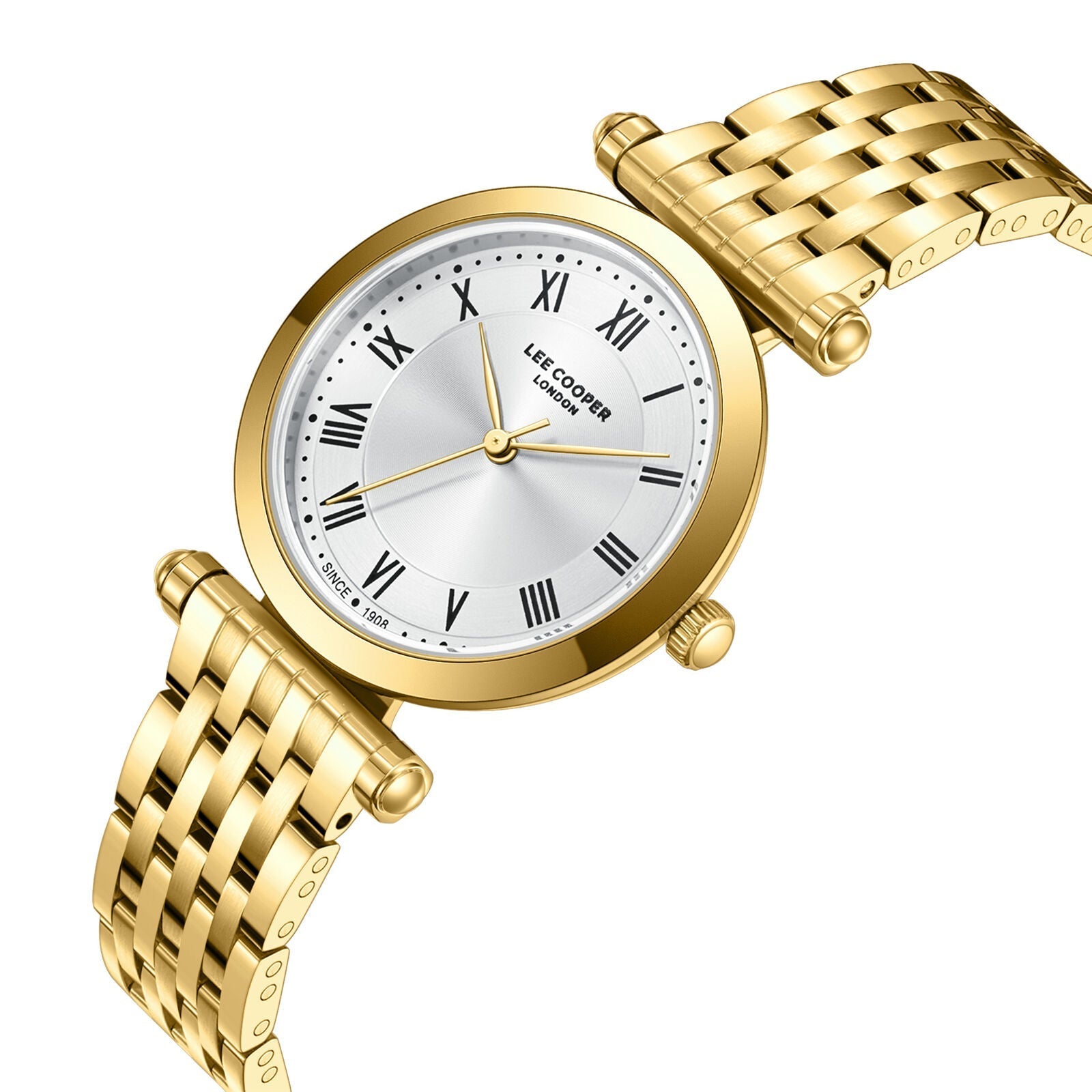Lee Cooper Classic Roman Numeral Silver Dial Gold Watch - LC08290.130 Secundaire afbeelding