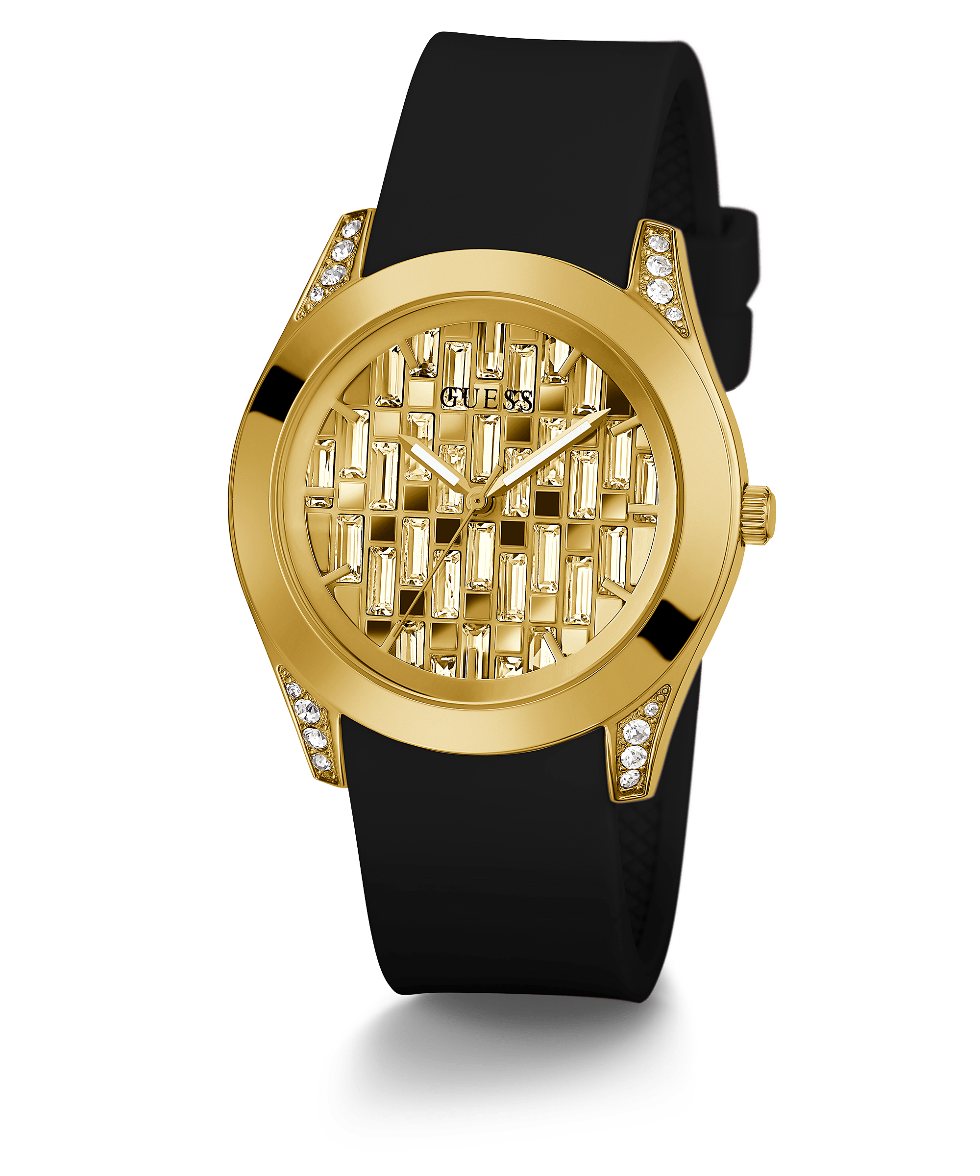 Guess Clarity Gold Tone Case Silicone Women's Watch GW0109L1 Hoofdafbeelding