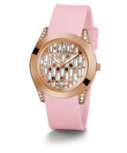 Guess Clarity Pink Tone Silicone Strap Women's Watch GW0109L2