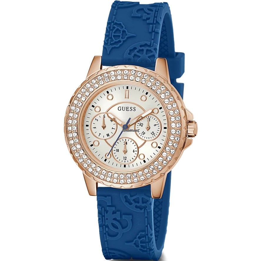 Guess Crown Jewel Blue Silicone Strap Women's Watch GW0411L2 Main image