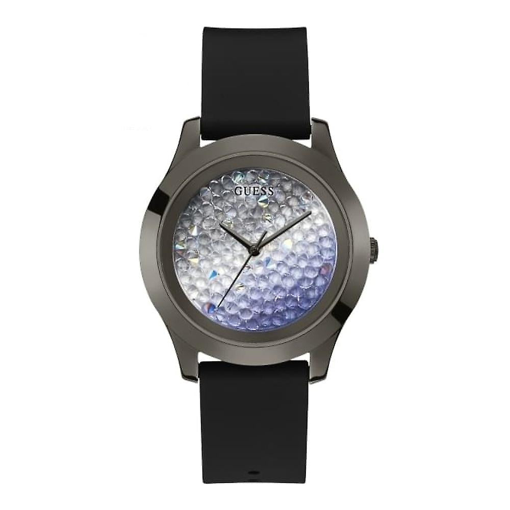 Guess Crush dameshorloge met zwarte siliconen band W1223L4 Hoofdafbeelding