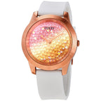 Guess Gold Tone Crystal Bezel White Strap Women’s Watch – W1223L3