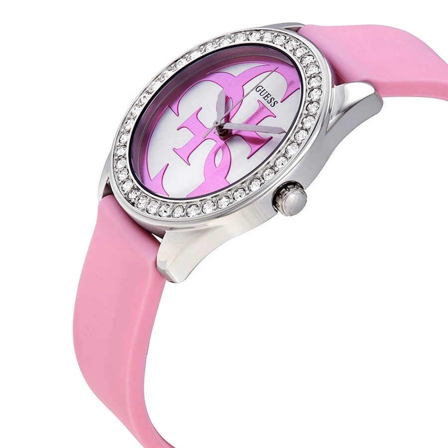 Guess G-Twist Quartz Silver Dial Pink Silicone Ladies Watch W1240L1 Secundaire afbeelding