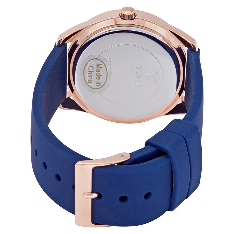 Guess G-Twist Silver Dial Blue Silicone Ladies Watch W0911L6