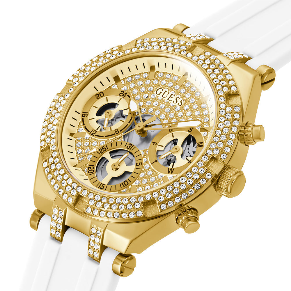Guess Heiress White Silicone Strap Women's Watch GW0407L2 Secundaire afbeelding