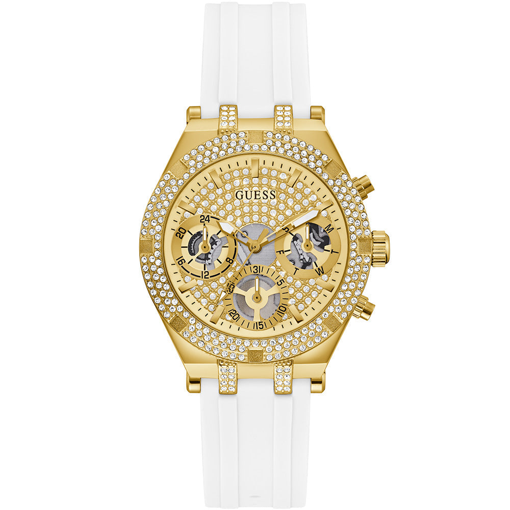 Guess Heiress White Silicone Strap Women's Watch GW0407L2 Hoofdafbeelding