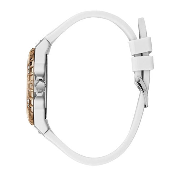 Guess Limelight Crystal White Dial White Silicone Dameshorloge W1053L2 Secundaire afbeelding