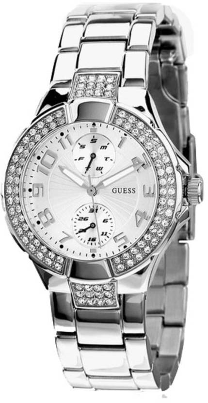 Guess Mini Prism dameshorloge W12638L1 in zilverkleurig roestvrij staal Hoofdafbeelding