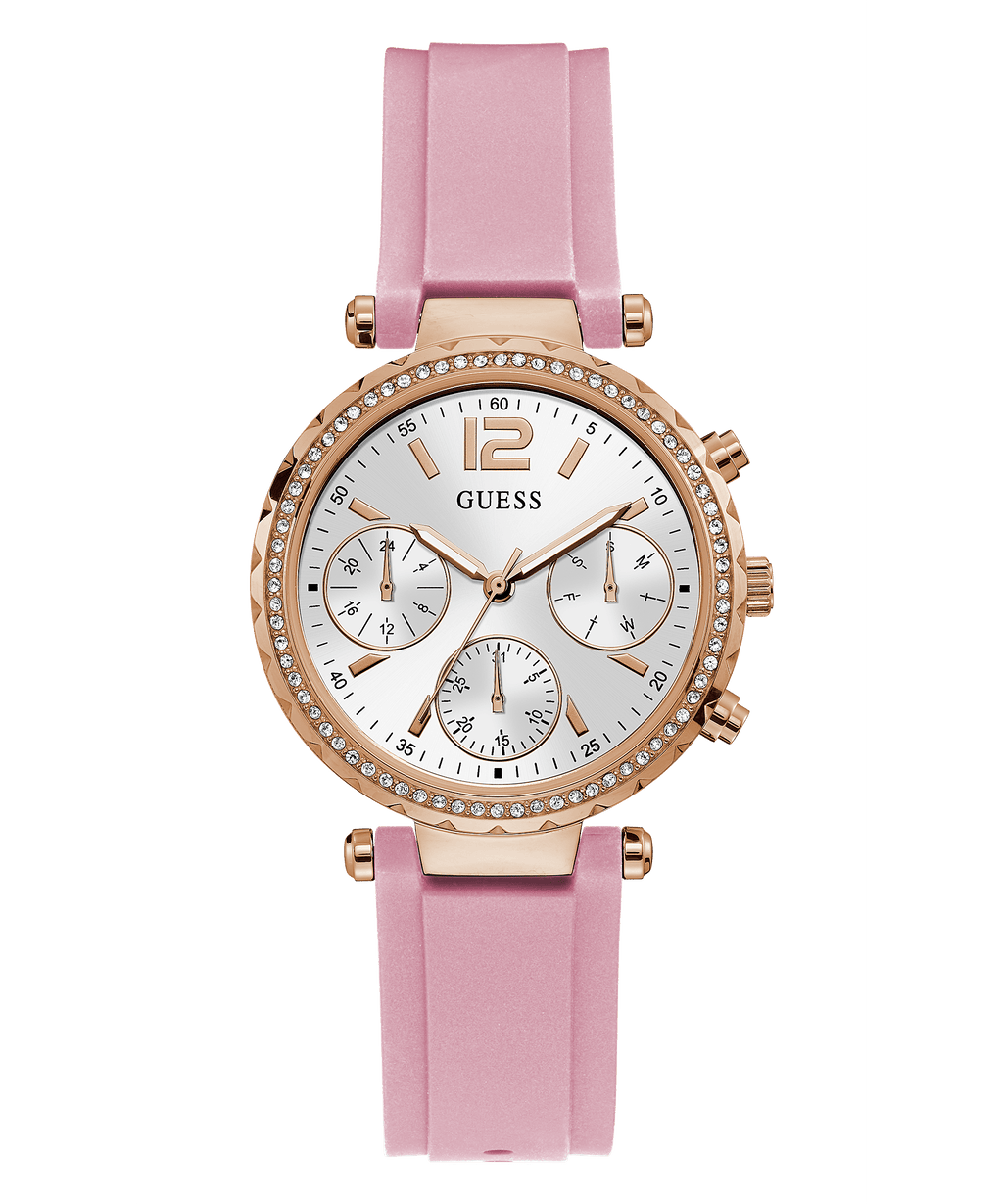 Guess Solstice Rose Gold Silicone Women's Watch GW0113L4