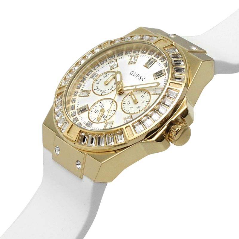 Guess Venus dameshorloge met witte siliconen band GW0118L5 Secundaire afbeelding