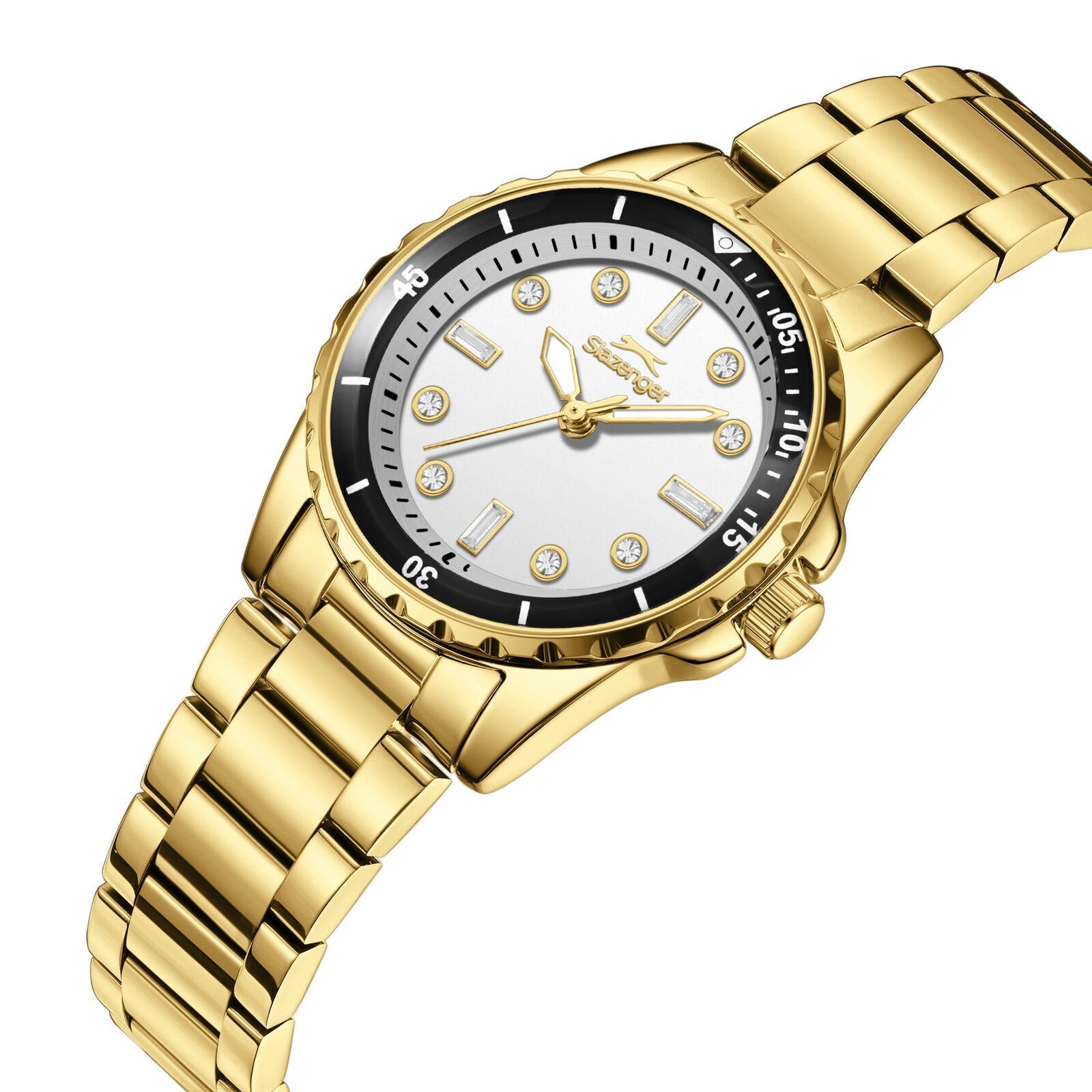 Slazenger Classic Crystals Silver Dial Gold Watch - SL.09.2594.3.130 Secondary image