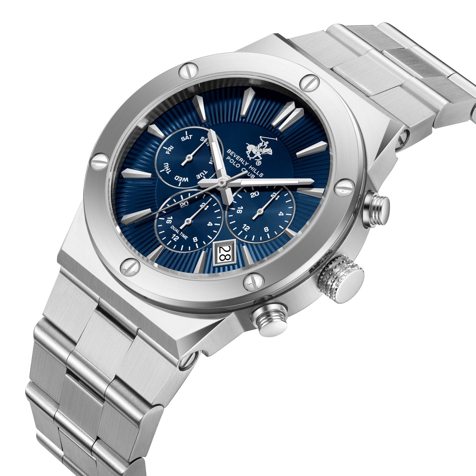 Beverly Hills Polo Club Dual Time Multifunction Silver Date Watch BP3871X.390 Secondary image