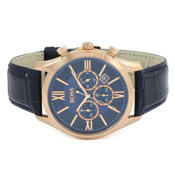 Hugo Boss Ambassador Chronograph Blue Dial Men's Watch 1513320 (Third Party Strap) Secundaire afbeelding