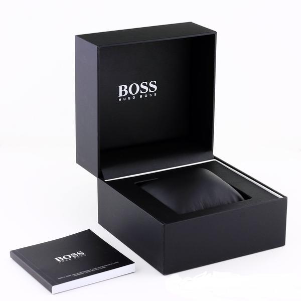 Hugo Boss Rafale watch with black presentation box and Hugo Boss documentation included