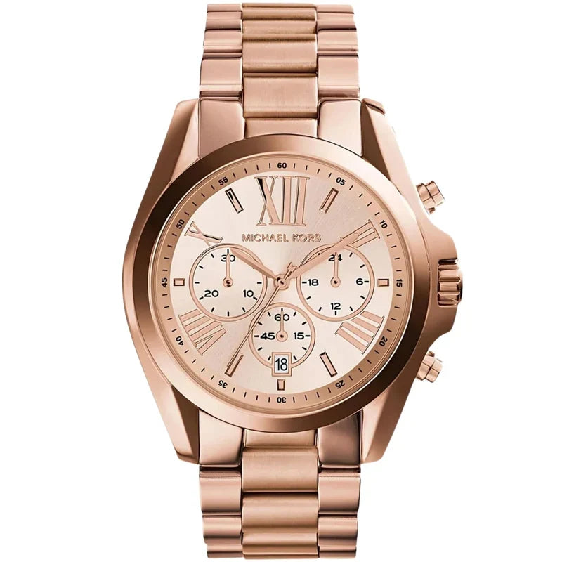 Michael Kors Bradshaw 43mm Rose Gold Dial Rose Gold-Tone Chronograph Women's Watch MK5503
