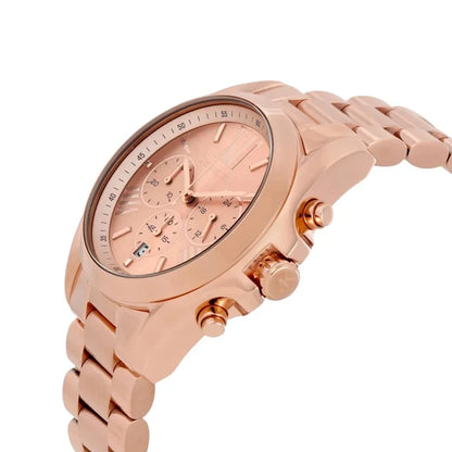 Michael Kors Bradshaw 43mm Rose Gold Dial Rose Gold-Tone Chronograph Women's Watch MK5503