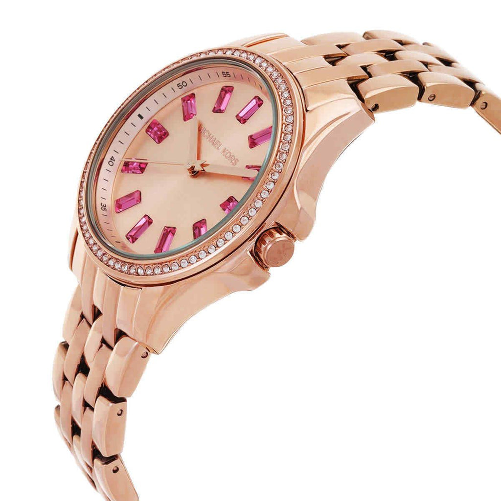 Michael Kors Mini Pilot Pavé dameshorloge in roségoud - MK7367 Secundaire afbeelding