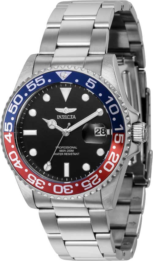 Invicta Pro Diver Quartz Black Dial Pepsi Bezel Men's Watch - 36528 Main image