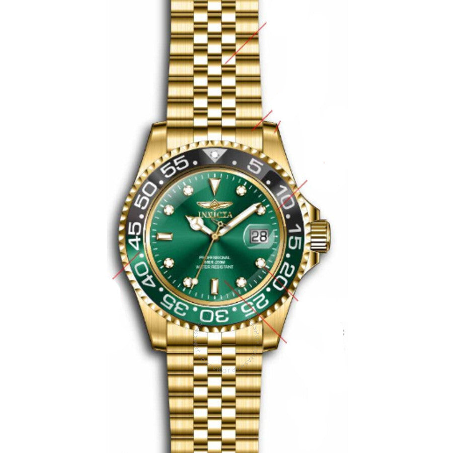 Invicta Pro Diver Quartz Green Dial Sprite Bezel Men's Watch 36044 Secondary image
