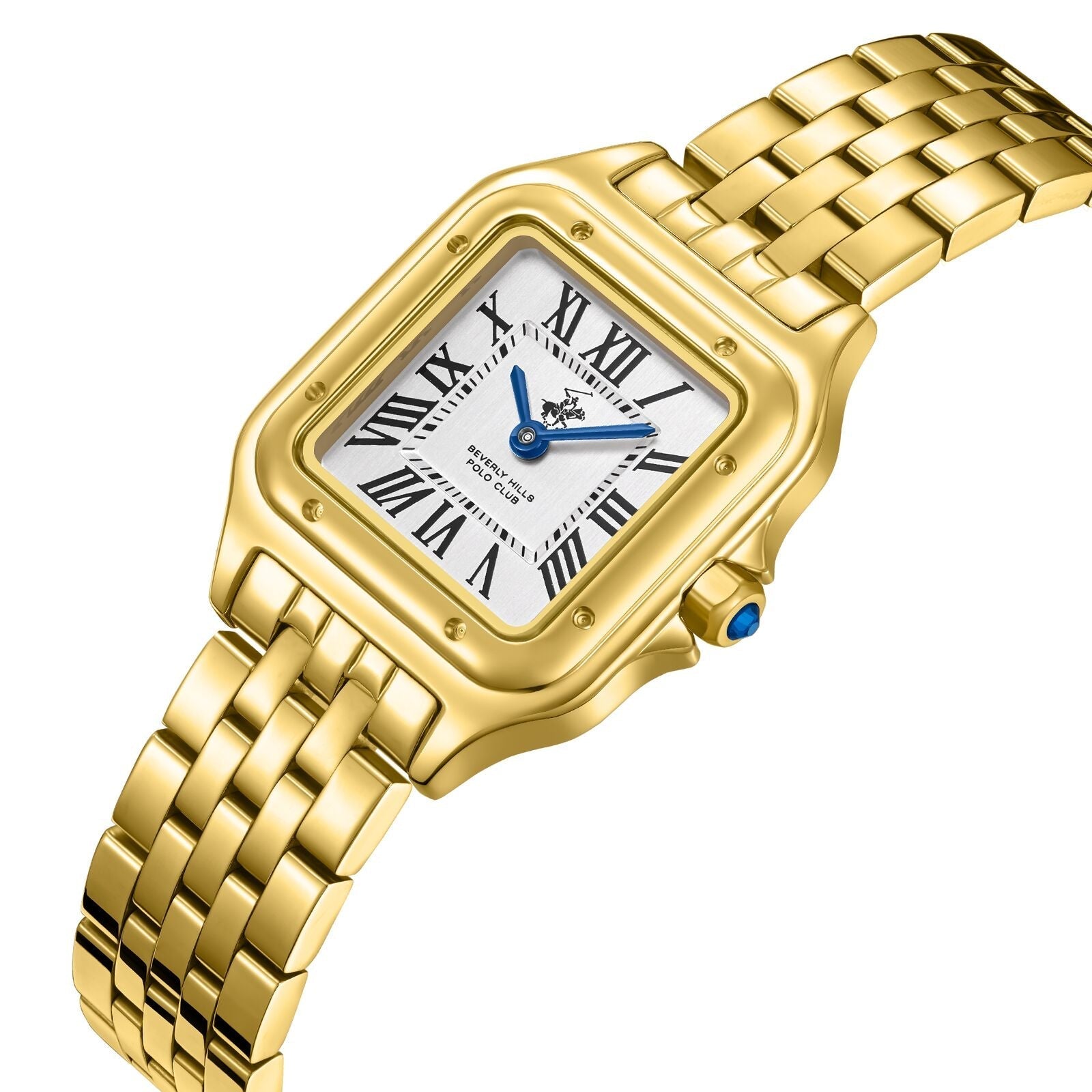 Beverly Hills Polo Club Roman Numeral All Gold Square Watch BP3755C.130 Secondary image