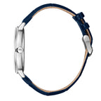 Lee Cooper Date Window Navy Blue Dial and Genuine Leather Silver Watch - LC08248.399