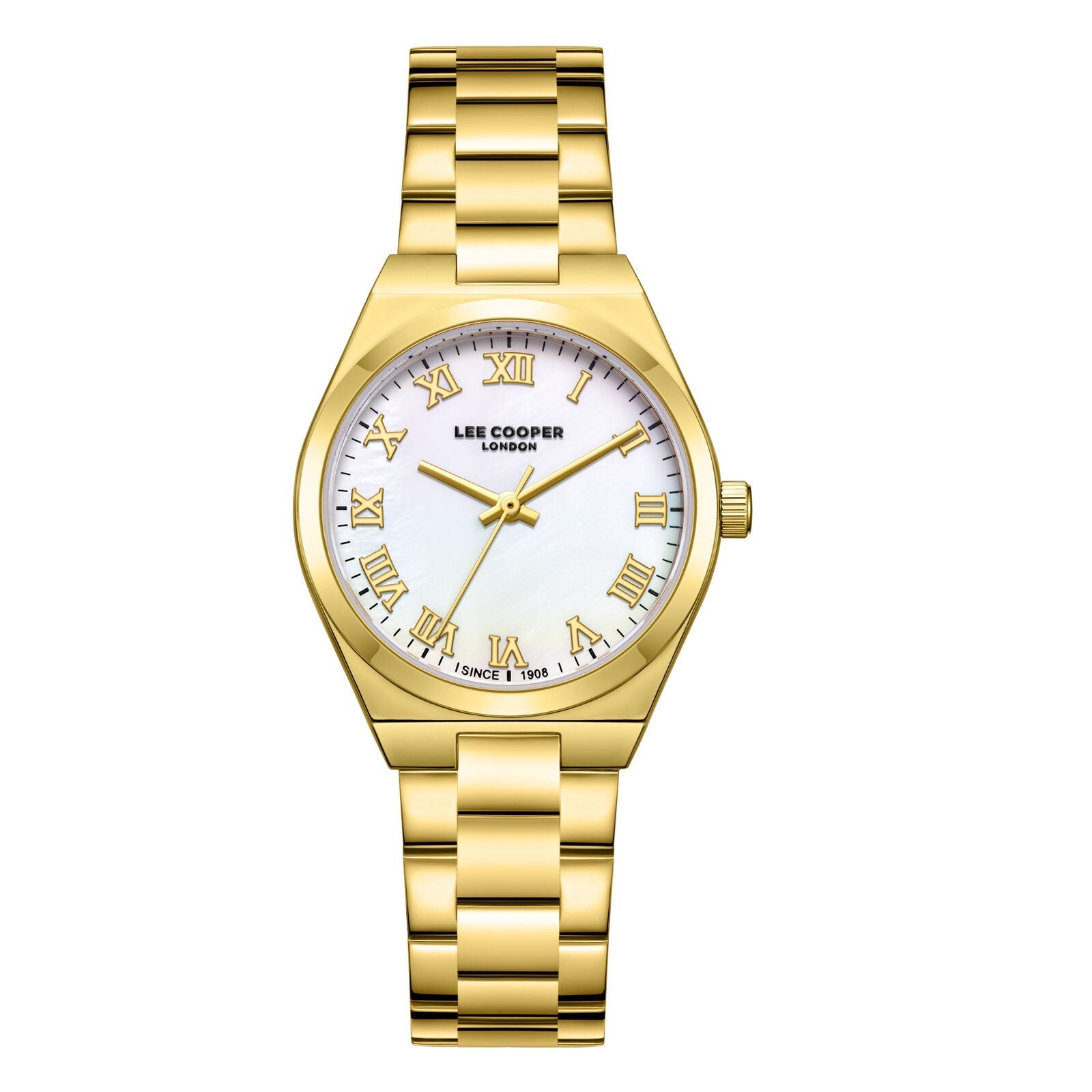 Lee Cooper Fashion Roman Numeral White MOP Dial Gold Watch - LC08298.120 Hoofdafbeelding