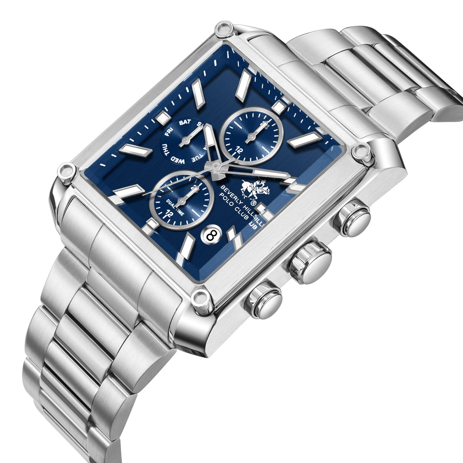 Beverly Hills Polo Club Dual Time Multifunction Blue Dial Silver Watch BP3868X.390 Secondary image