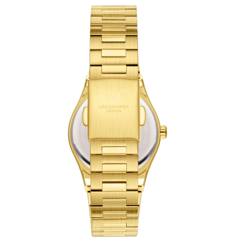 Lee Cooper Classic Date Window Silver Dial Gold Watch - LC08289.130
