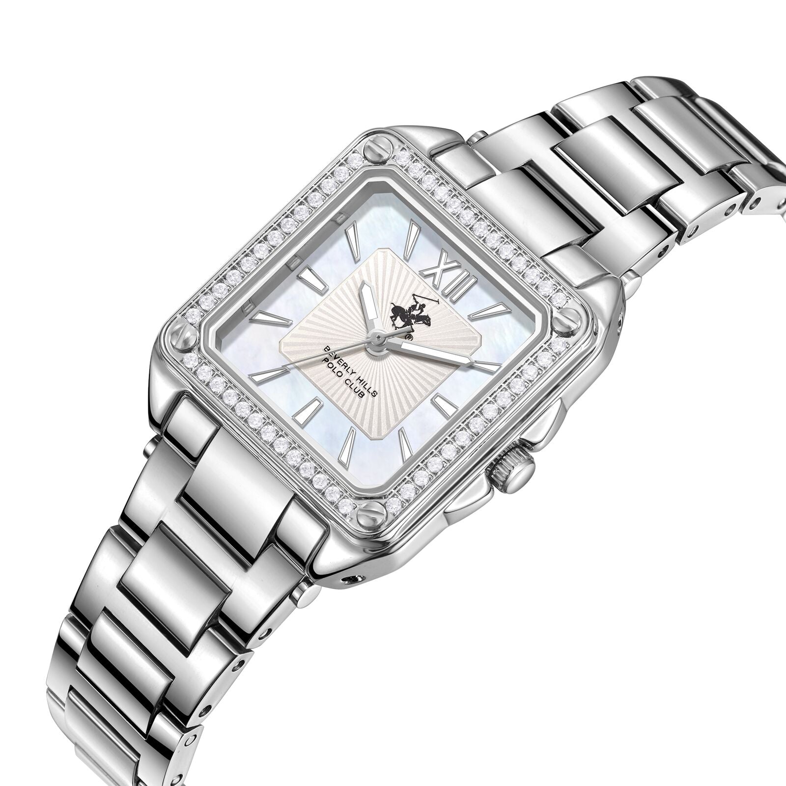 Beverly Hills Polo Club All Silver Diamond Square Watch BP3671C.320 Secondary image