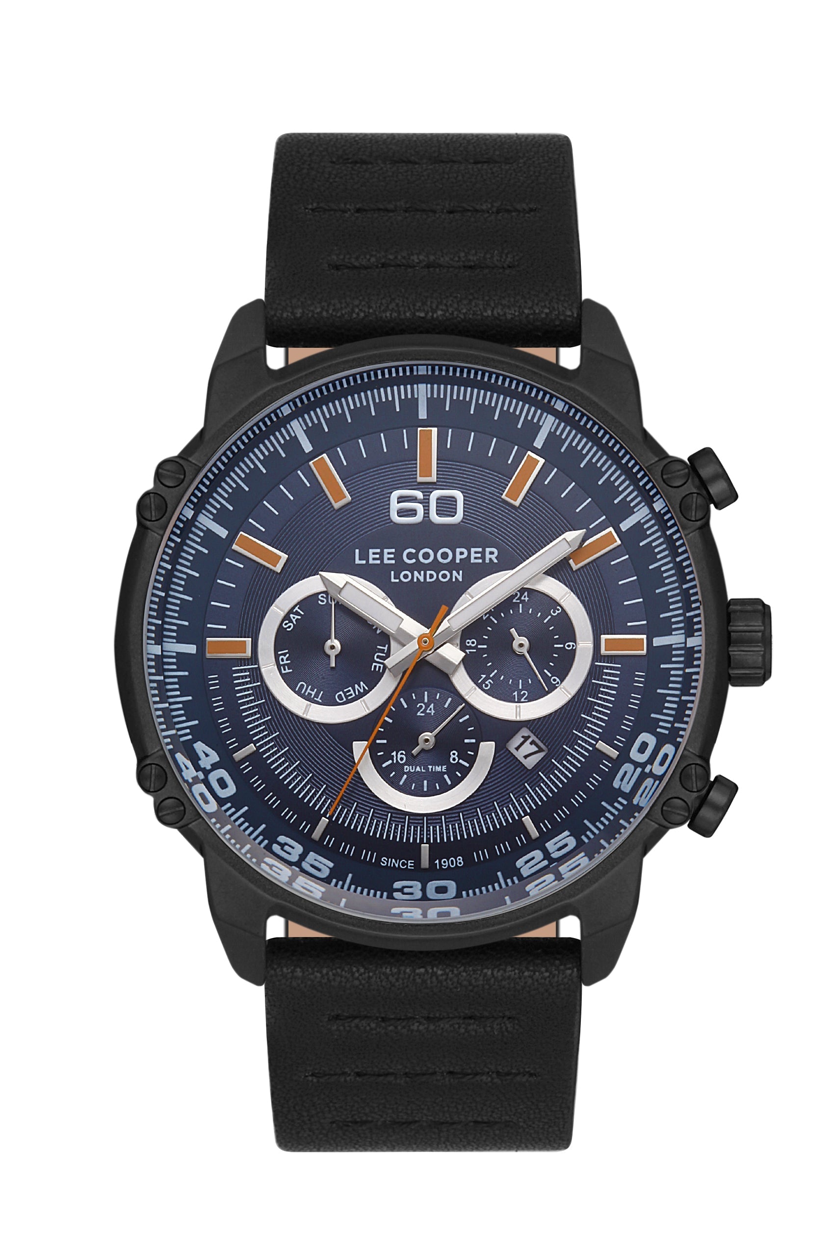 Lee Cooper Navy Blue Dial Black Leather Strap Watch – LC06506.692-NL Hoofdafbeelding