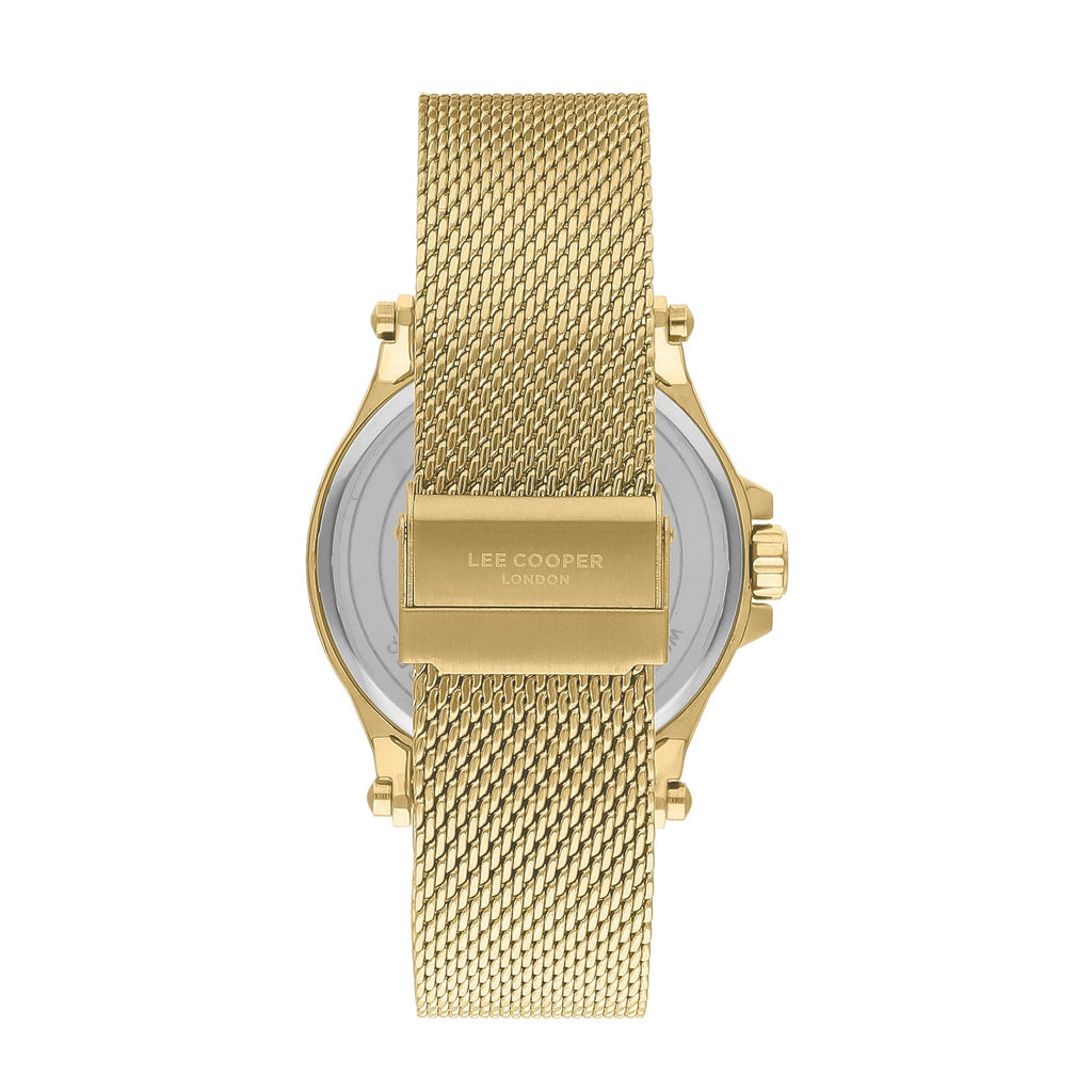 Lee Cooper Gold Analog Skull Dial Mesh Strap Watch – LC07587.150