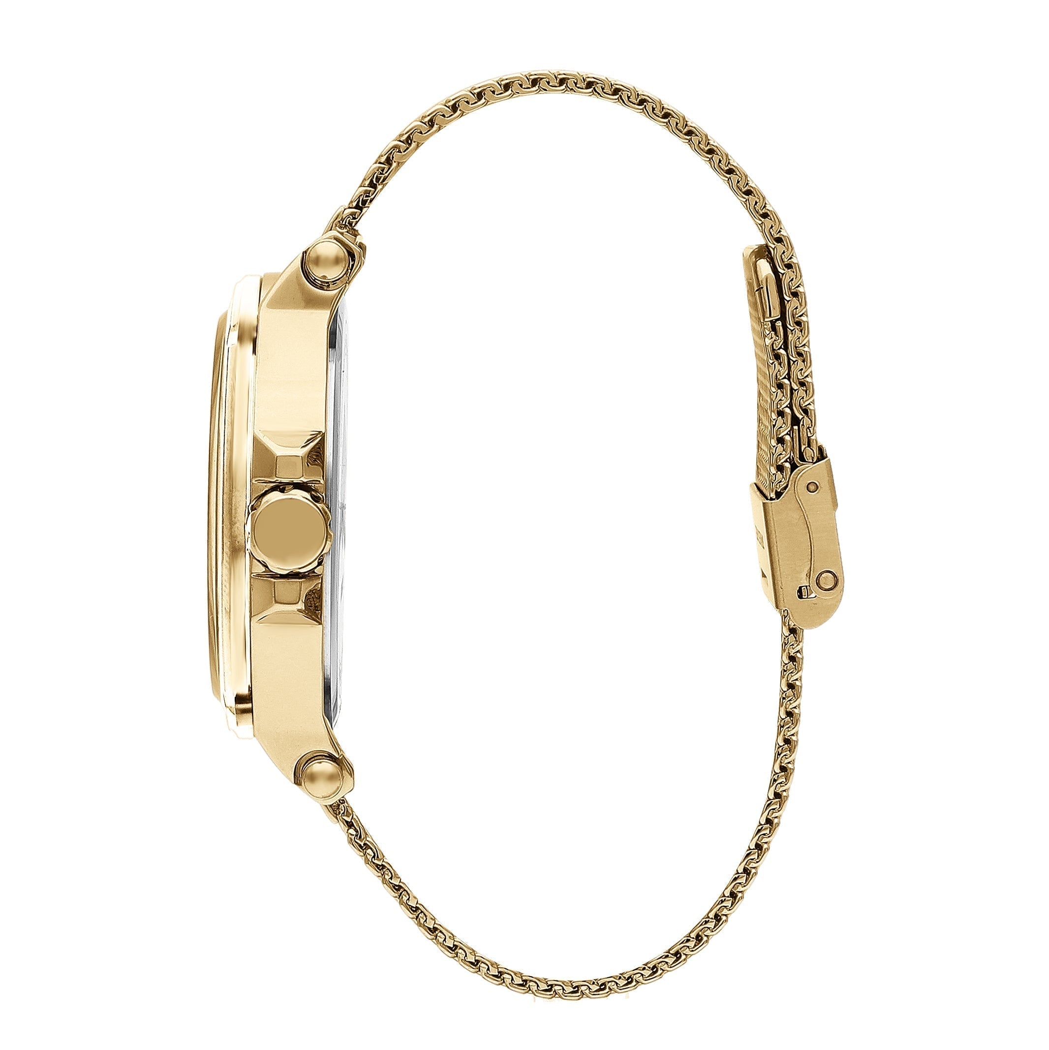 Lee Cooper Gold Analog Skull Dial Mesh Strap Watch – LC07587.150 Secundaire afbeelding