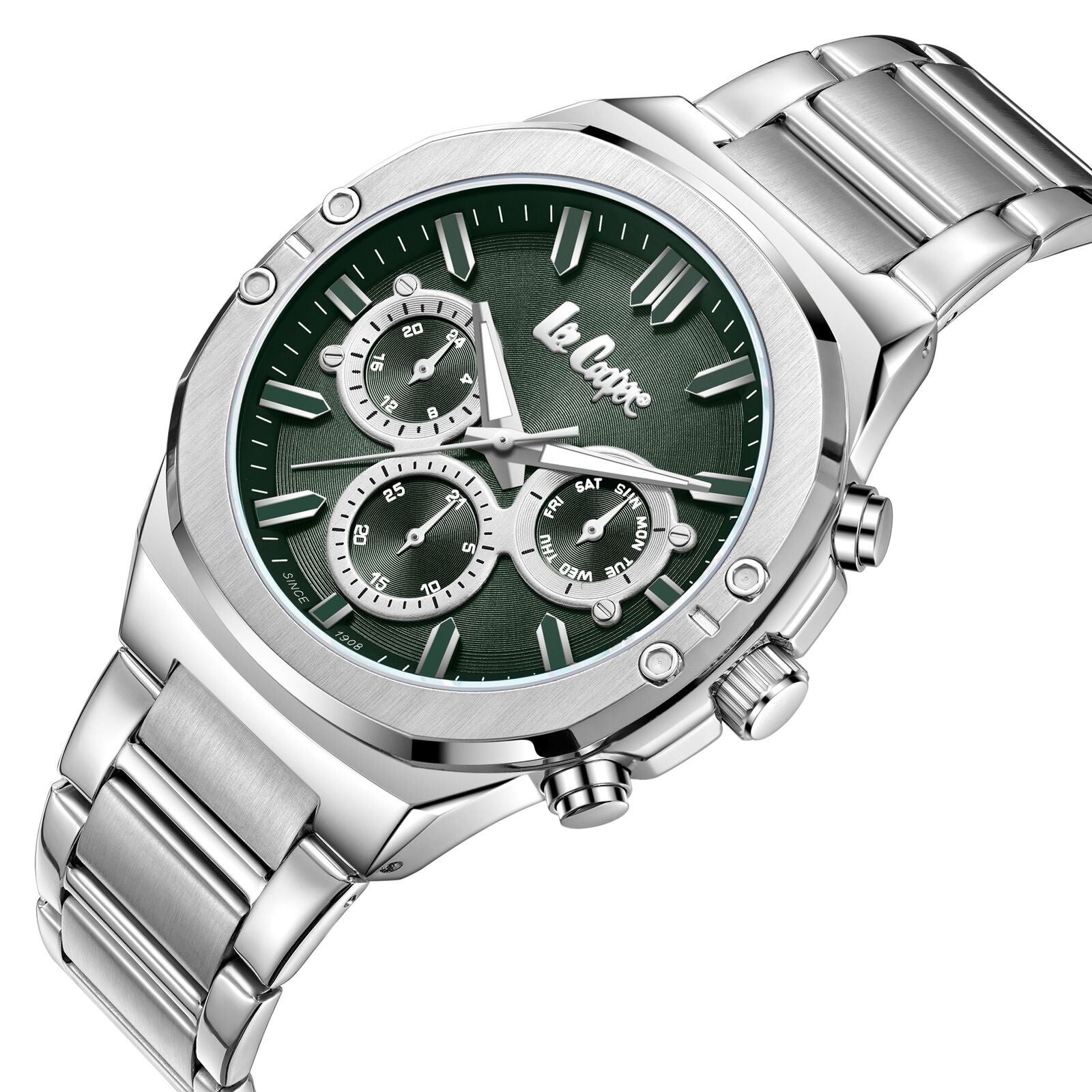 Lee Cooper Multifunction Green Dial Silver Men's Watch - LC07991.370 Secondary image