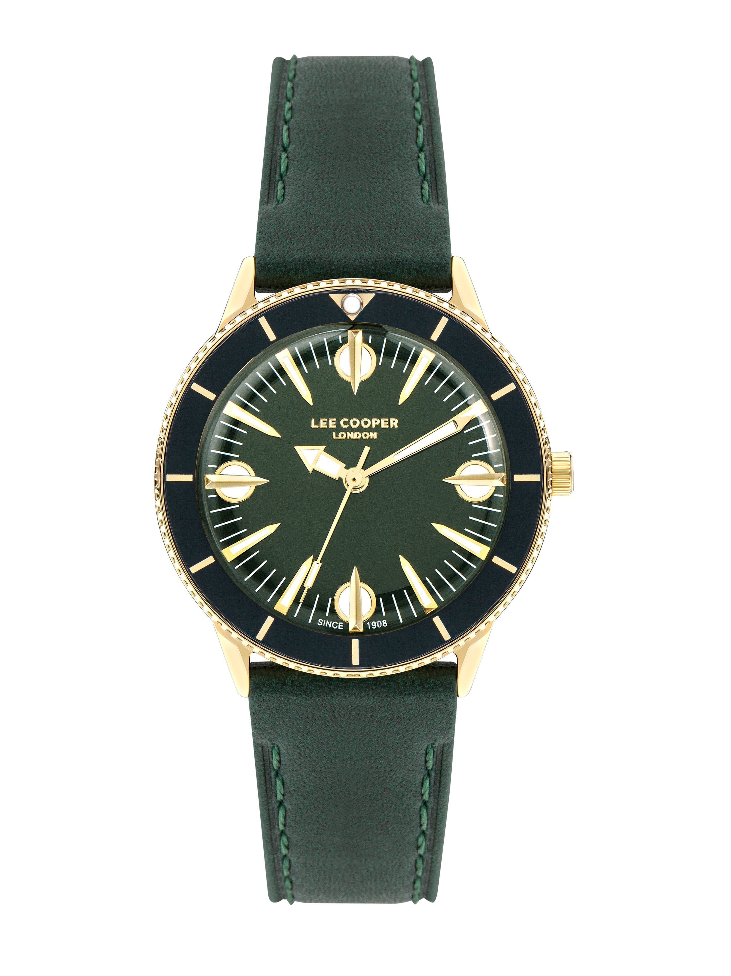 Lee Cooper Fashion Green Dial and Genuine Leather Strap Watch – LC07932.177 Hoofdafbeelding