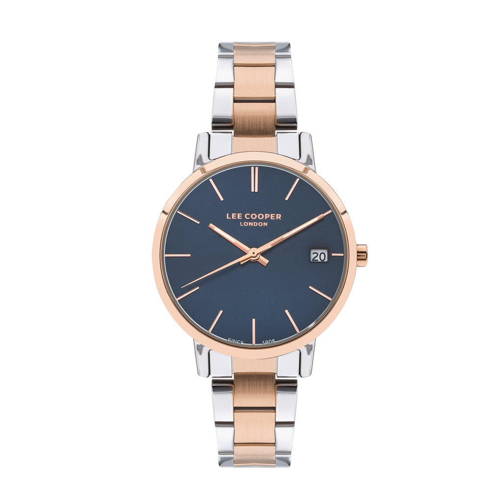 Lee Cooper Elegance Date Window Blue Dial Two-Toned Watch – LC07447.590