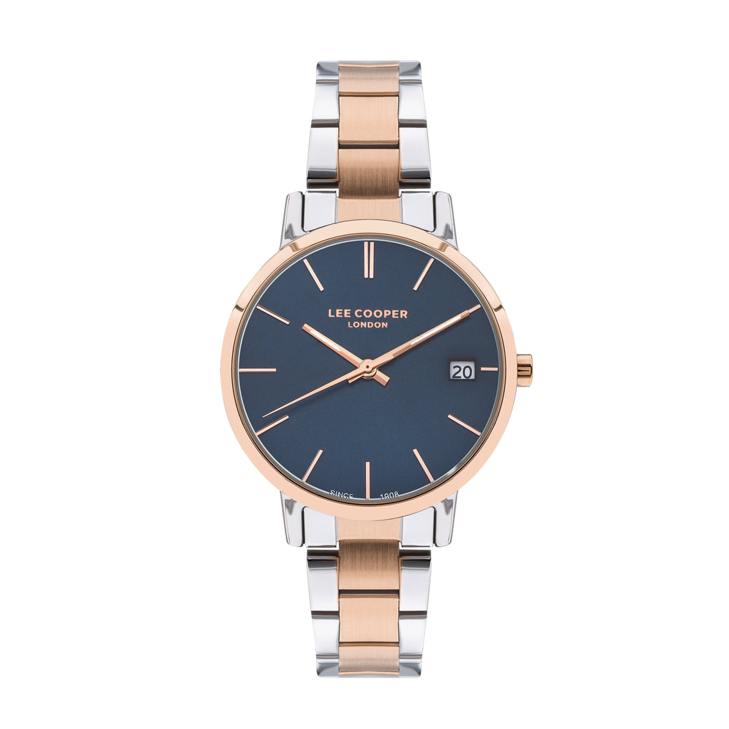 Lee Cooper Elegance Date Window Blue Dial Two-Toned Watch – LC07447.590