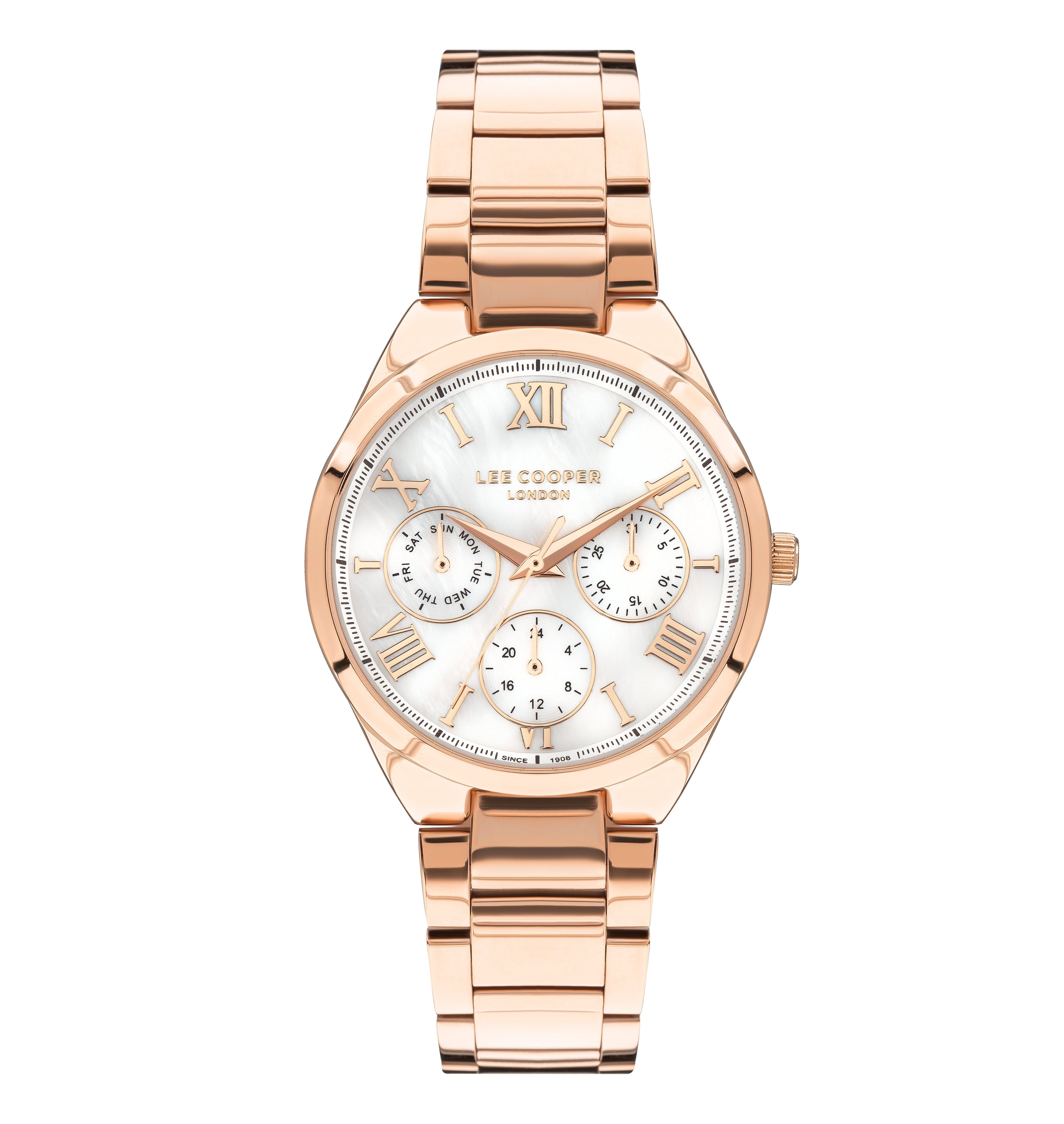 Lee Cooper StyleWork Multifunction White MOP Dial Rose Gold Watch – LC07456.420