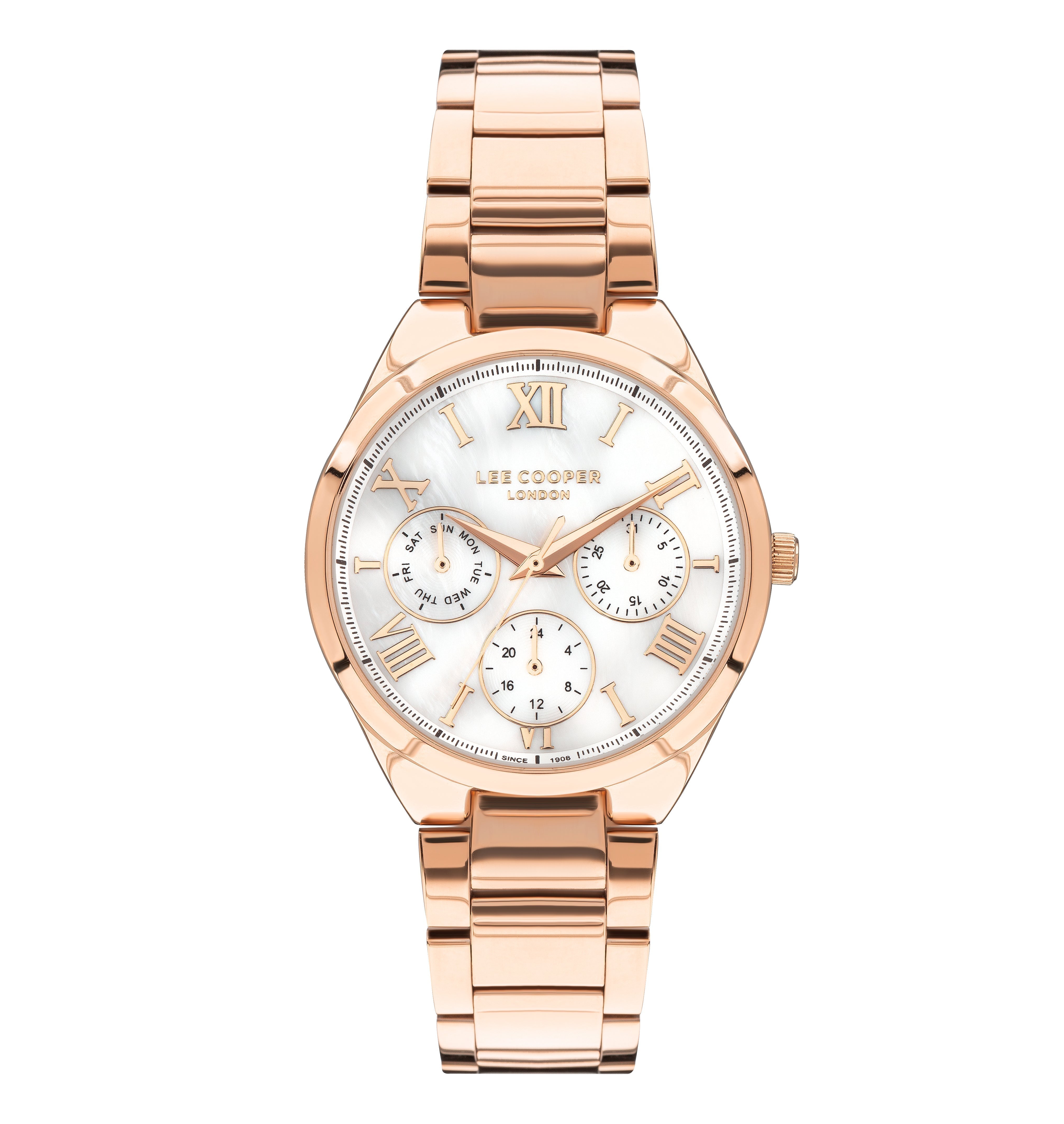 Lee Cooper StyleWork Multifunction White MOP Dial Rose Gold Watch – LC07456.420 Hoofdafbeelding