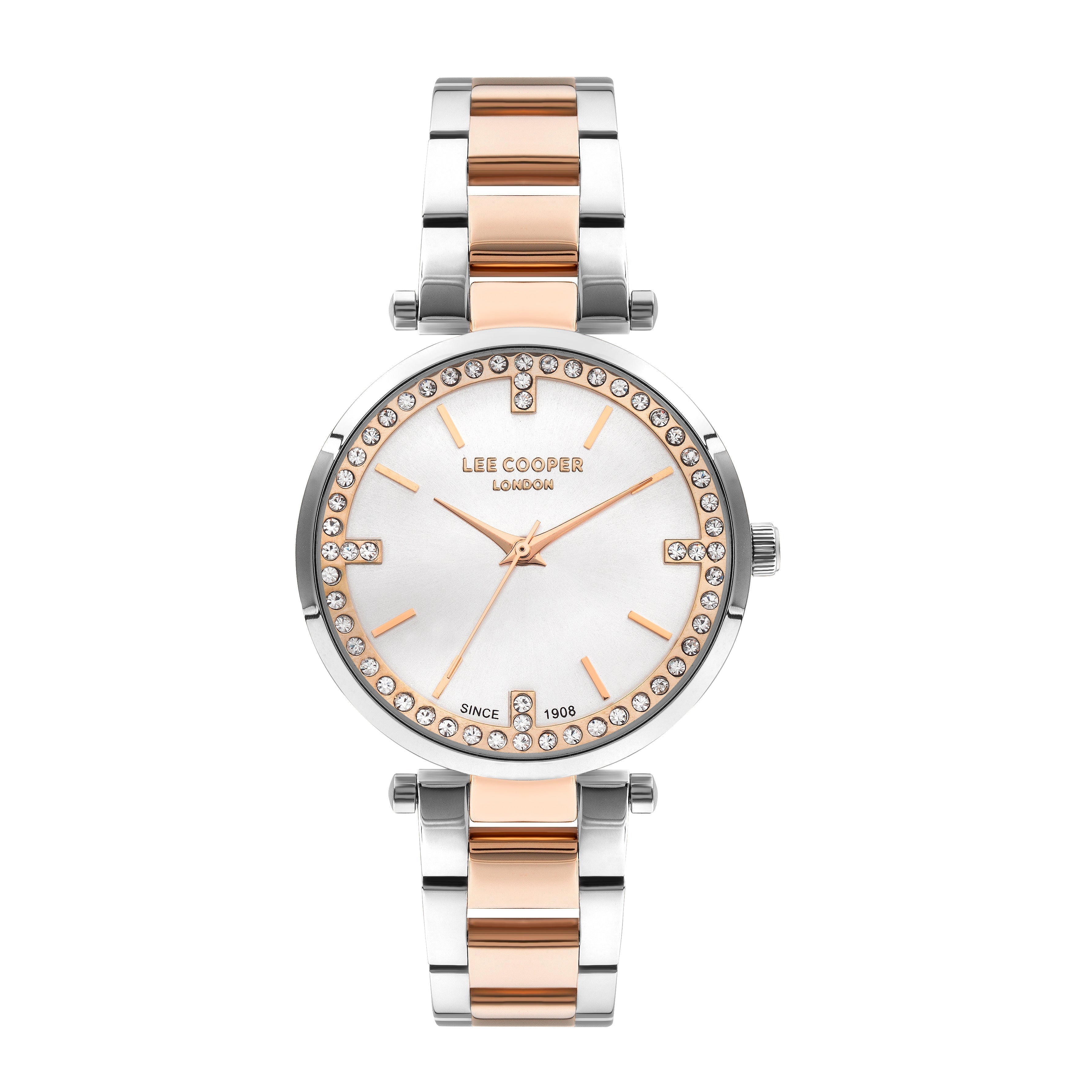 Lee Cooper Silver & Rose Gold Analog Stainless Steel Watch – LC07591.530 Hoofdafbeelding