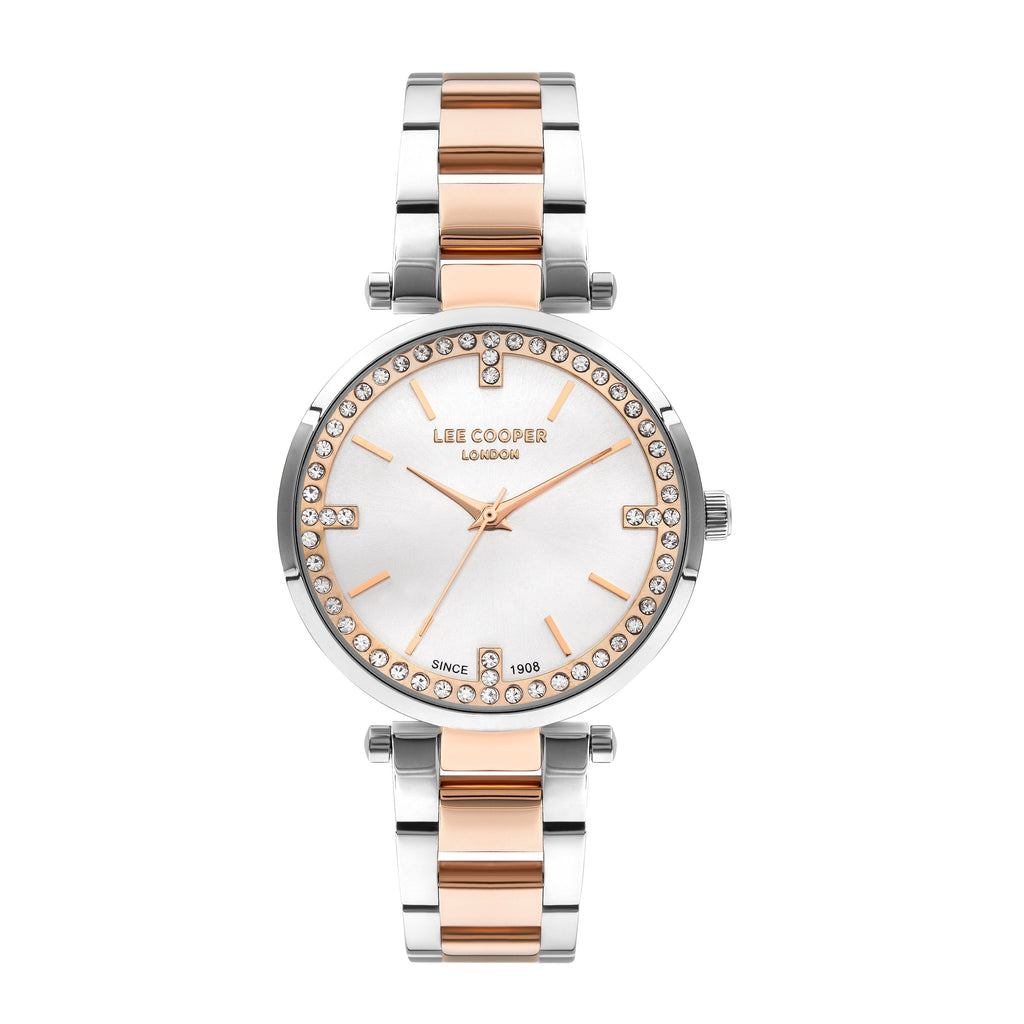 Lee Cooper Silver & Rose Gold Analog Stainless Steel Watch – LC07591.530