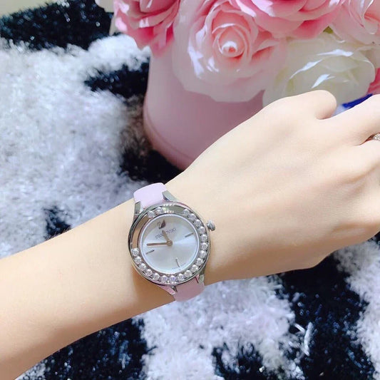 Swarovski Lovely 31mm Pink Leather Crystal Women's Watch 5261493