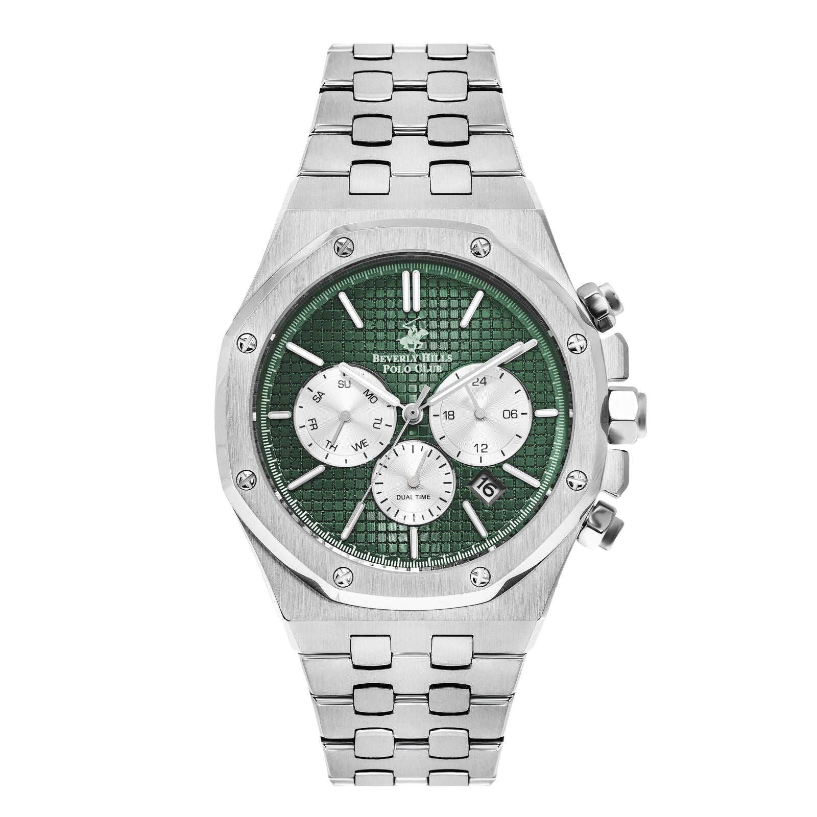 Beverly Hills Polo Club Multifunction Green Dial Silver Watch BP3051X.371 Main image