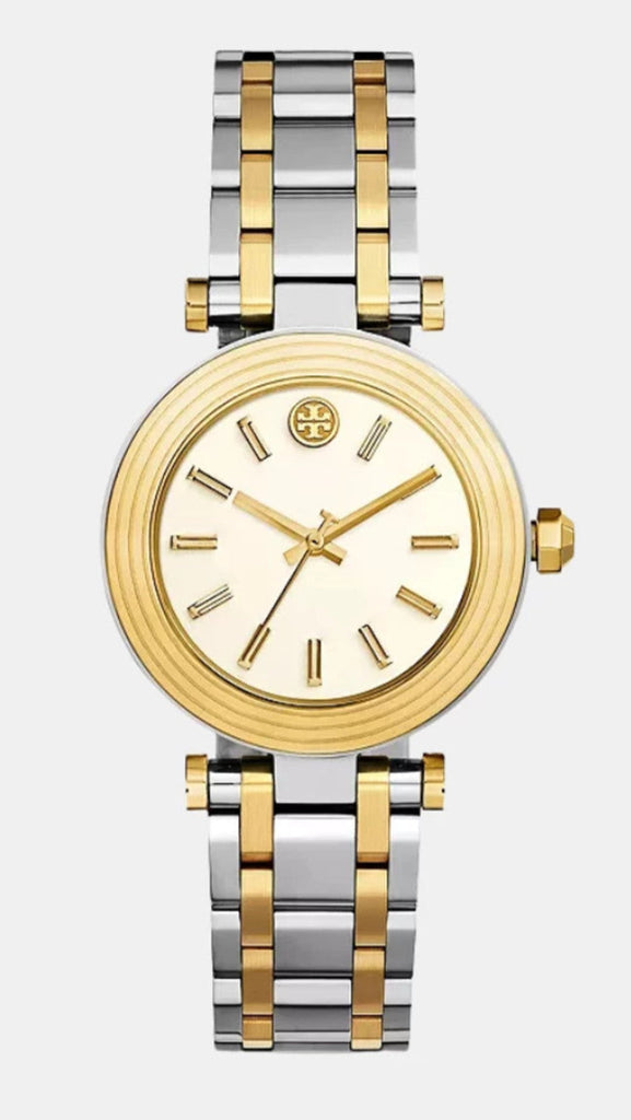 Tory Burch Classic T Watch Two Tone Yellow Gold Silver Women's Watch TBW9014 Hoofdafbeelding