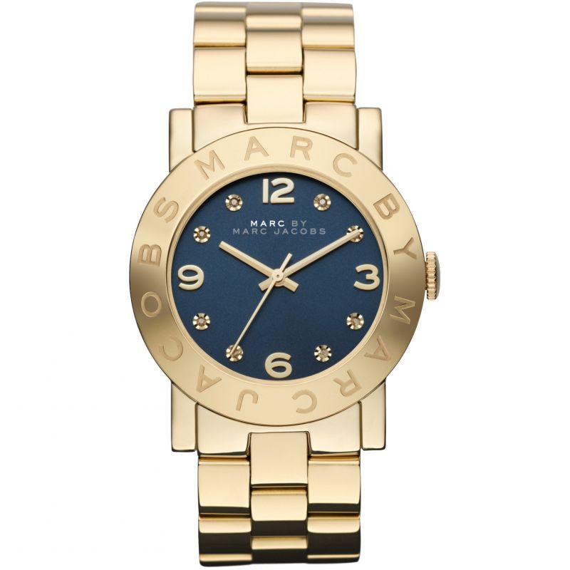Marc By Marc Jacobs Amy Navy Dial Gold Tone Watch MBM3166 Hoofdafbeelding