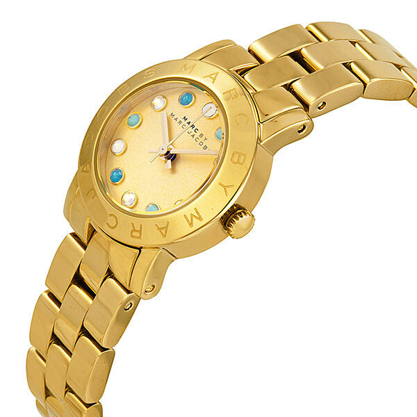 Marc By Marc Jacobs Amy Multi Color Crystal Gold Tone Watch MBM3218