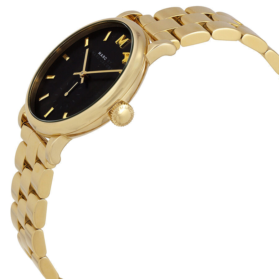 Marc By Marc Jacobs Baker Black Dial Gold Tone Watch MBM3355