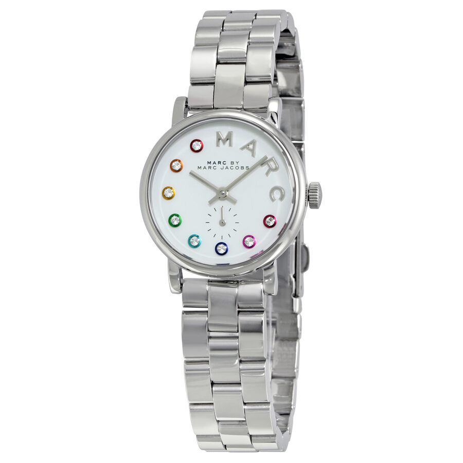 Marc By Marc Jacobs Baker Crystal Markers Silver Watch MBM3423