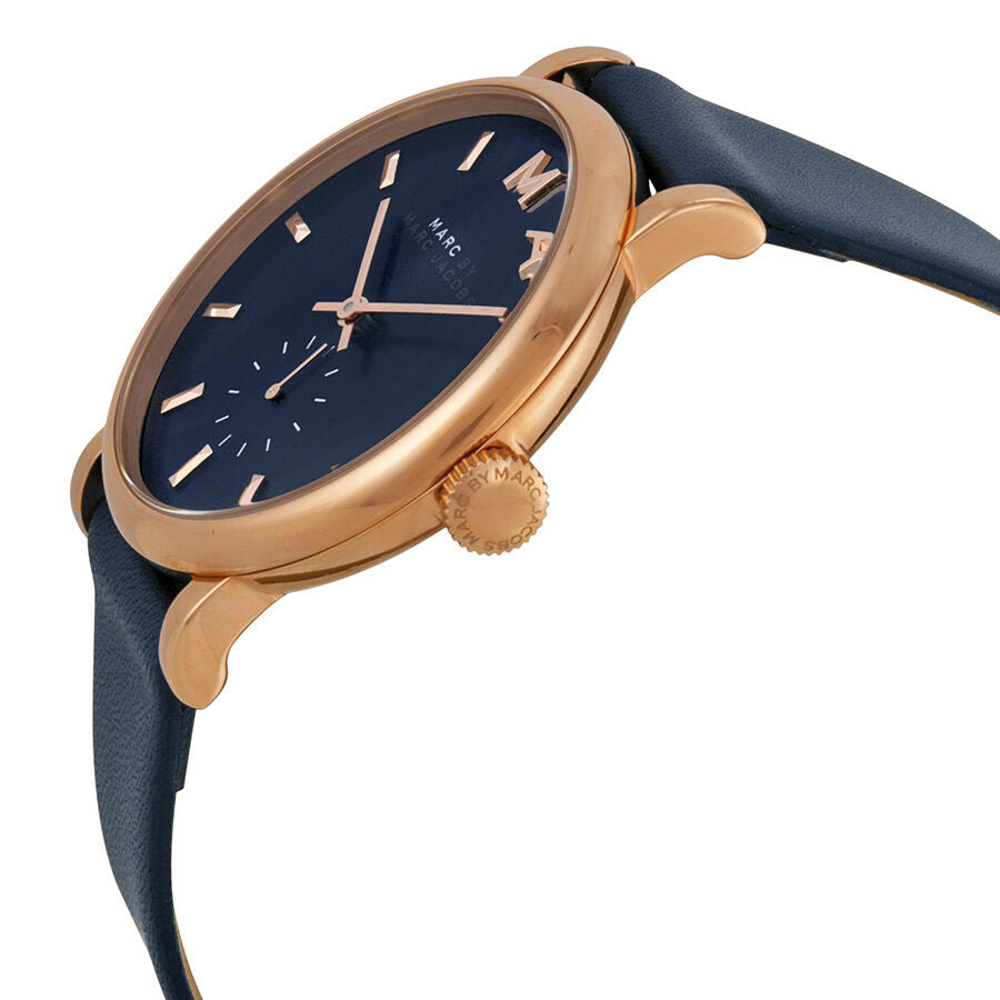 Marc By Marc Jacobs Baker Navy Dial Navy Leather Rose Gold Watch MBM1329 Secondary image