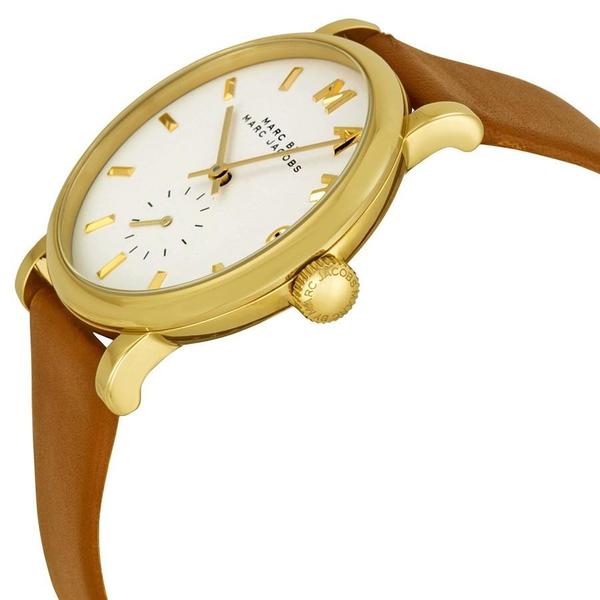 Marc By Marc Jacobs Baker Brown Leather White Dial Gold Tone Watch MBM1316 Secondary image